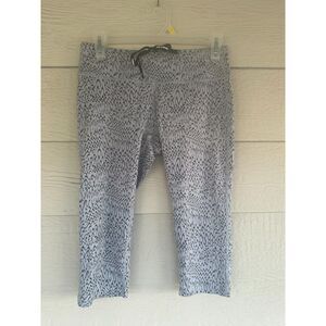 Nike Dri-FIT Women’s Small Grey Black Abstract Wave Print Crop Running Leggings